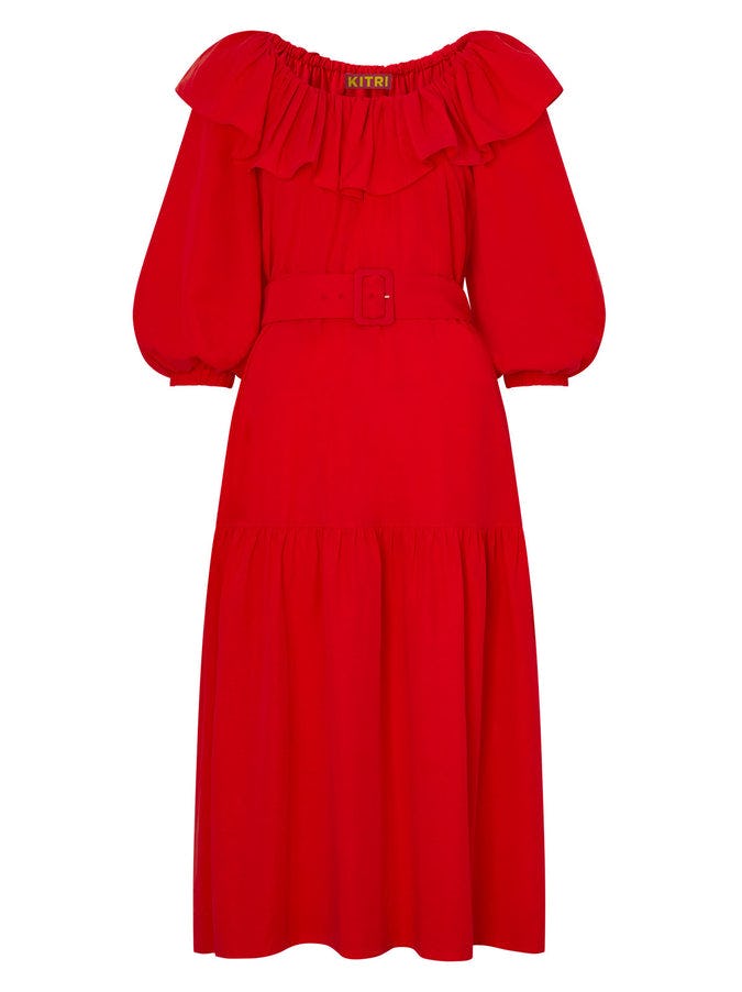 Imelda Red Frill Dress