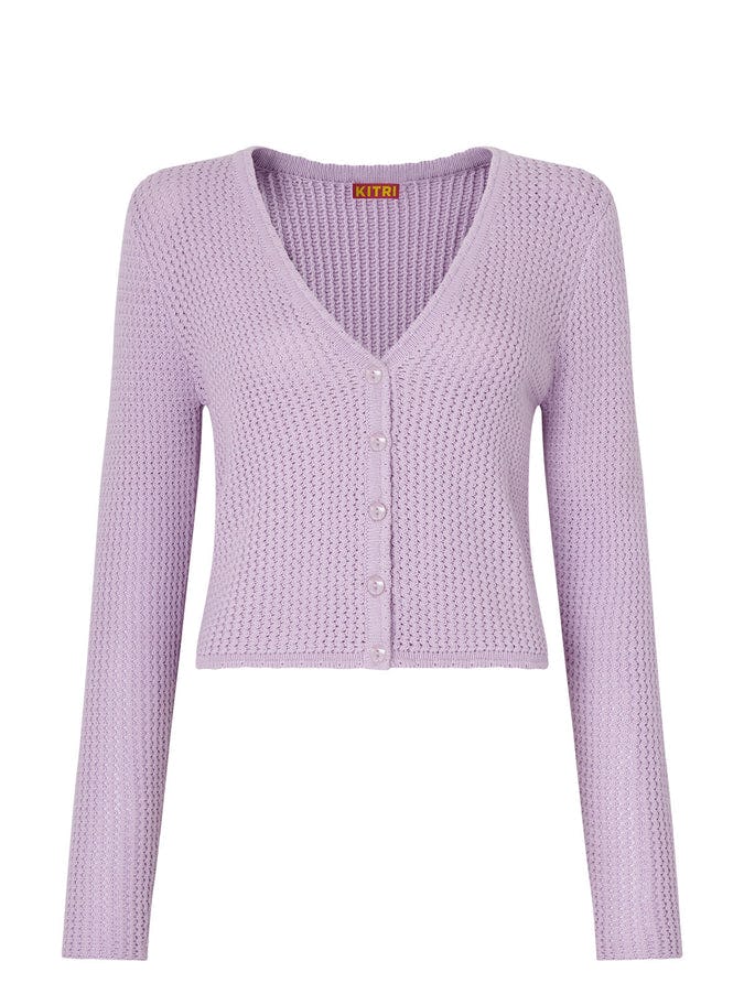 Florence Lilac Cotton Cardigan