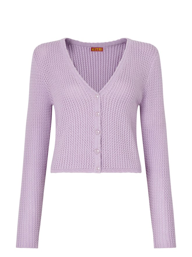 Florence Lilac Cotton Cardigan