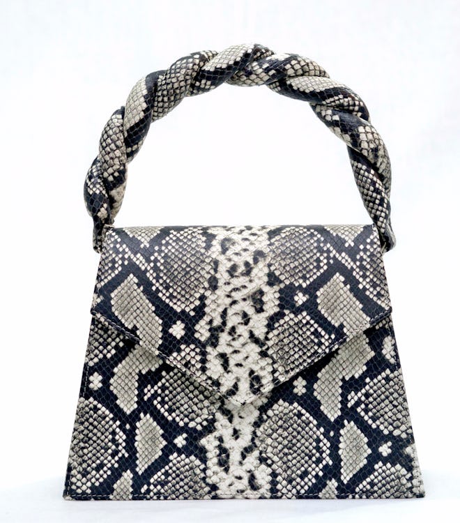ANIMA IRIS snakeskin top handle bag.