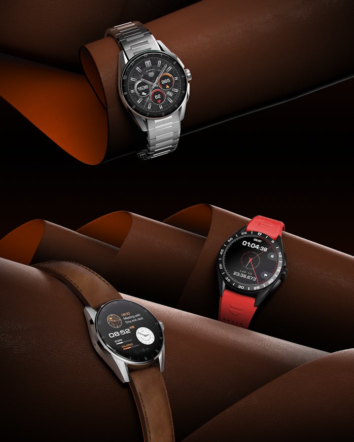 Different versions of the Tag Heuer Connected Calibre E4 smartwatches