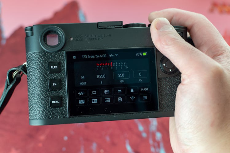 View of the Leica M11's simplified menu