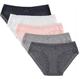 KNITLORD Lace Trim Underwear (5-Pack)