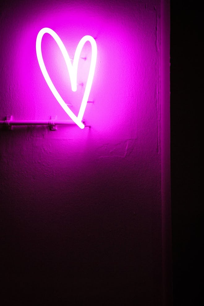 Neon Heart Phone Wallpaper for valentine;'s day