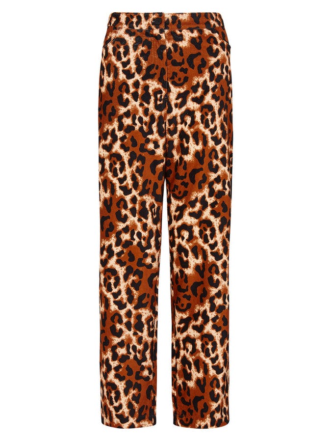 Janice Animal Print Cotton Velvet Trousers