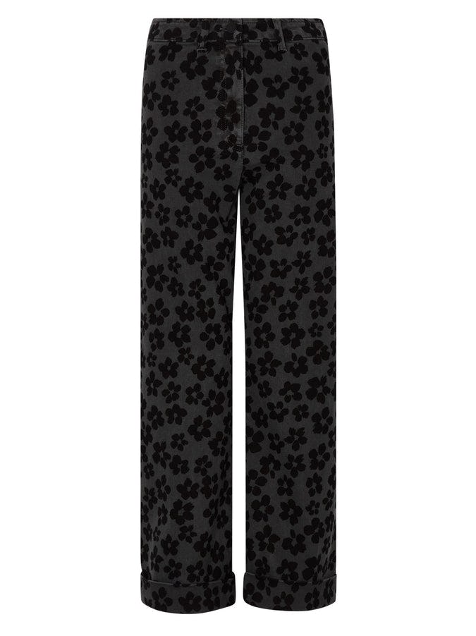 Faith Grey Floral Printed Trousers