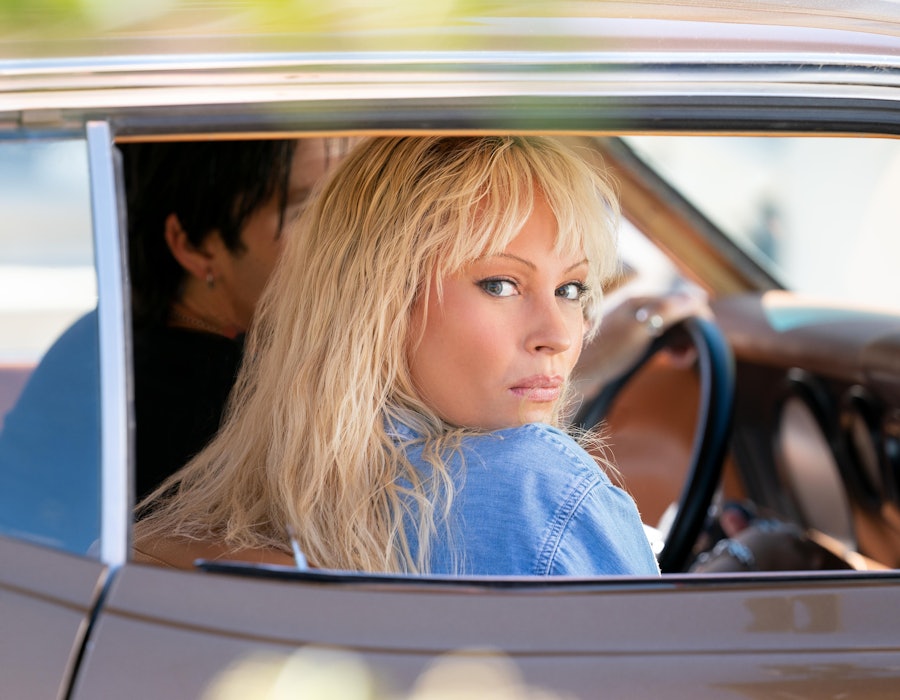 Lily James as Pamela Anderson in 'Pam & Tommy.'