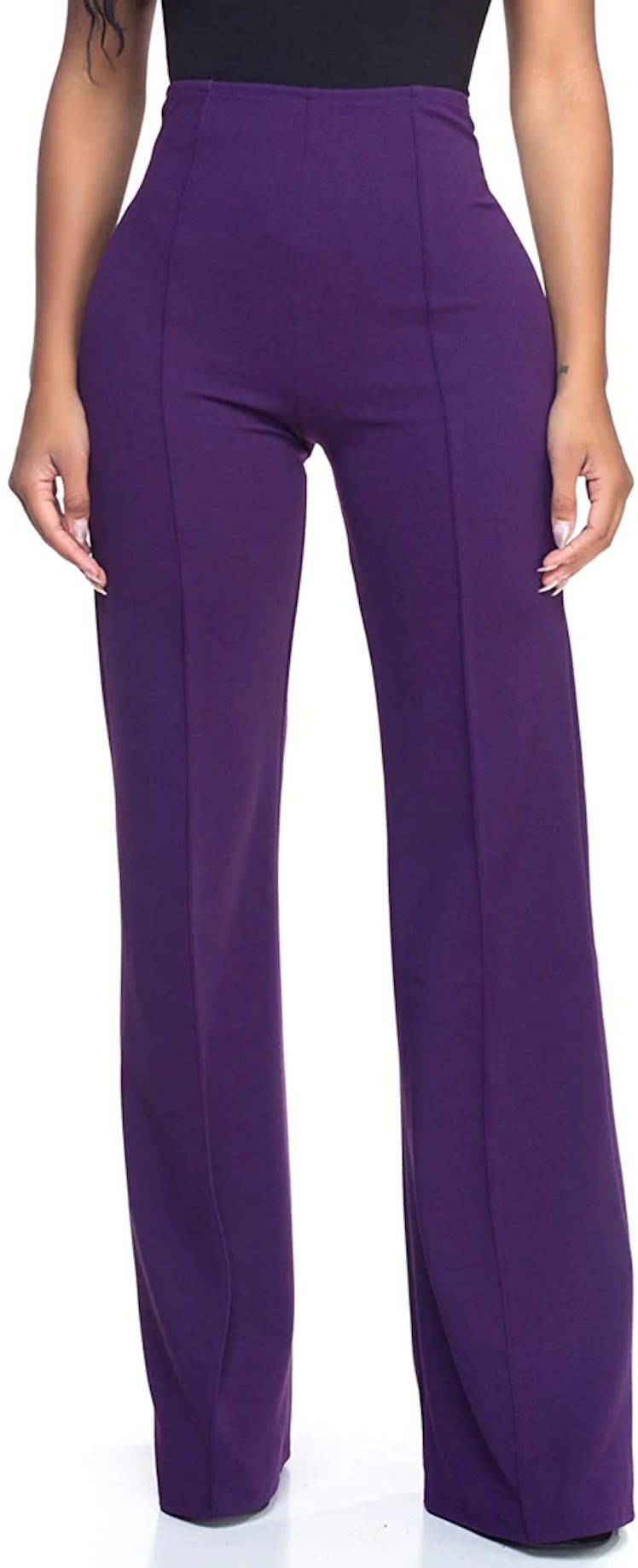 Bella Valentina's High Waist Purple Dress Pants.