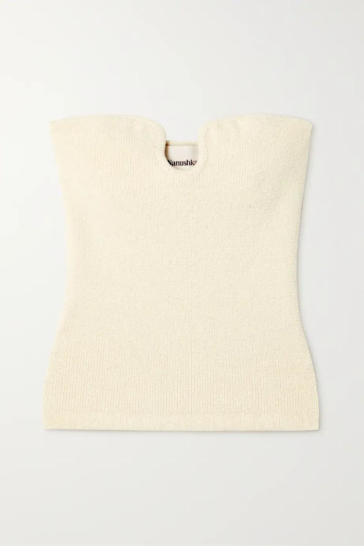 Nanushka Chrissie Strapless Cotton-blend Top