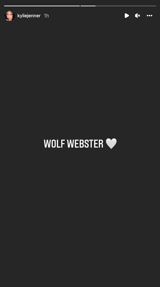 Kylie Jenner Revealed The Name Of Her & Travis Scott's Baby Boy, Wolf Webster. Photo via @kyliejenne...