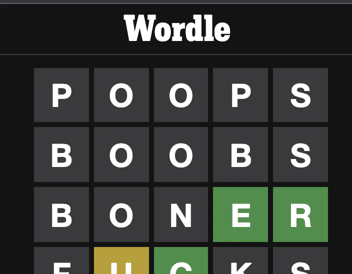 Wordle Inappropriate Hurry up and guess naughty words on Wordle before it’s too late