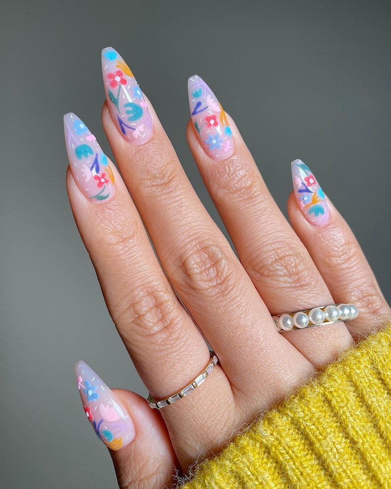 13 flower nail art designs to inspire your springtime mani.