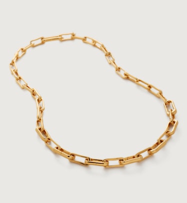 a yellow gold chain-link necklace