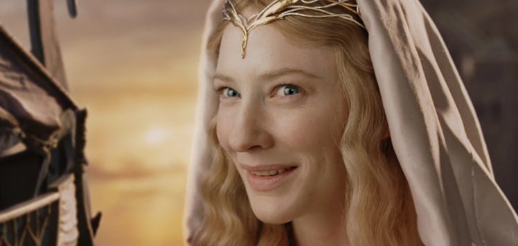 Galadriel smiling at Frodo at the end of The Lord of the Rings: The Return of the King