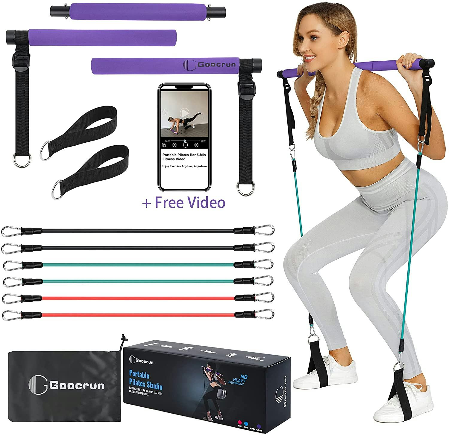 Goocrun Portable Pilates Bar Kit