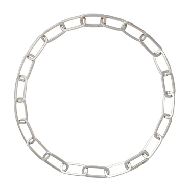 silver chain-link necklace