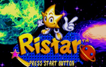 ristar game start screen