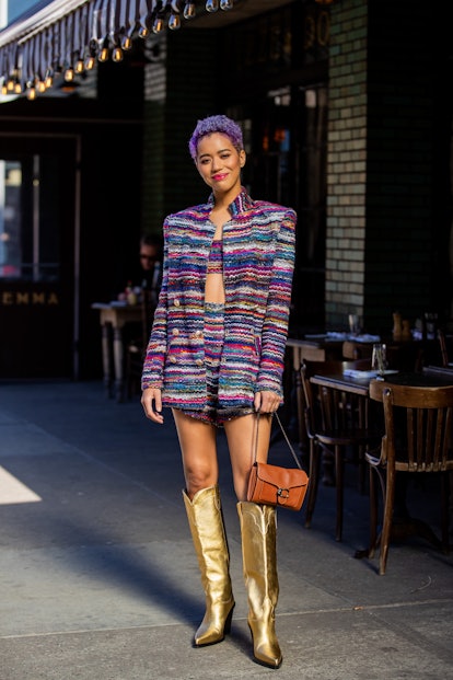 Jasmin Savoy at New York Fashion Week Fall/Winter 2022