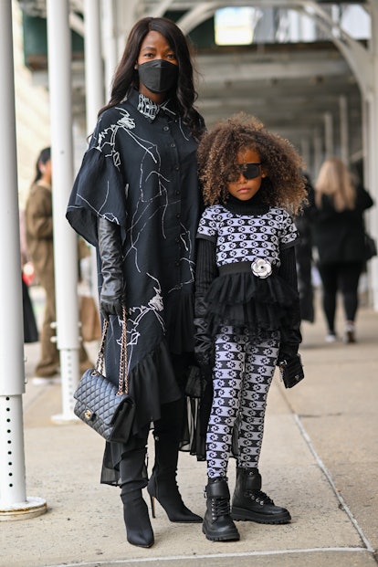 Pam Mbatani and her daughter Aria De Chicchis at NYFW Fall/Winter 2022.
