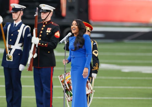 Mickey Guyton performs at the Super Bowl in 2022.