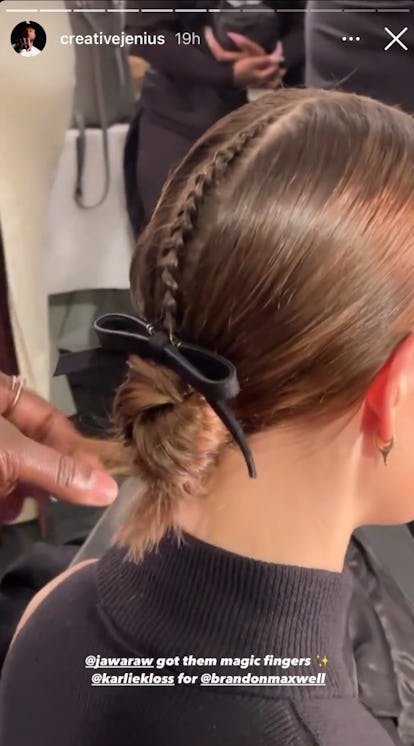 braided hair updo brandon maxwell