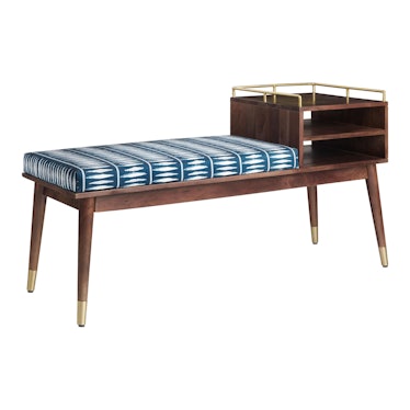 Nicole Crowder Erin Upholstered Bench With Shelves
