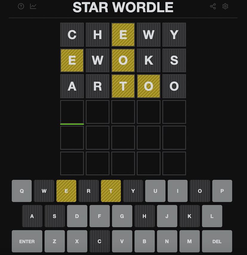 Screenshot of Star Wordle
