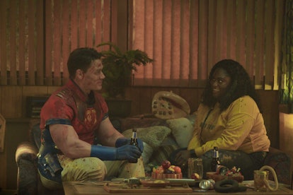 John Cena as Peacemaker and Danielle Brooks as Leota Adebayo sharing a moment in 'Peacemaker'