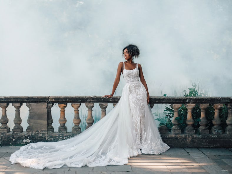 Disney's 50th anniversary wedding dress collection includes a Tiana dress. 