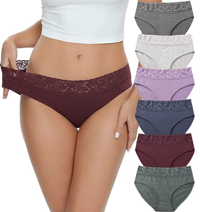 Altheanray Lace Hiphugger Panties Bikini Underwear (6 Pack)