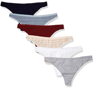 Amazon Essentials Cotton Stretch Thong Underwear (6-Pack)