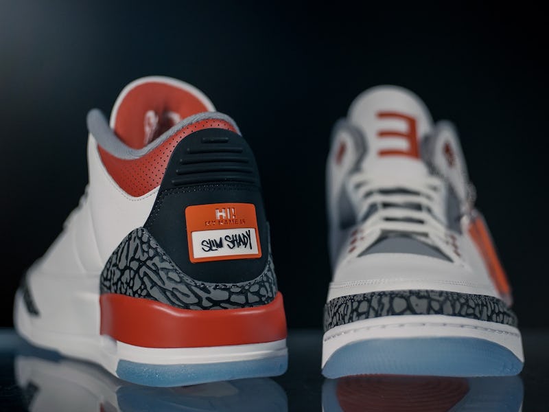 Nike made a special Jordan 3 sneaker for Eminem to debut at the Super Bowl