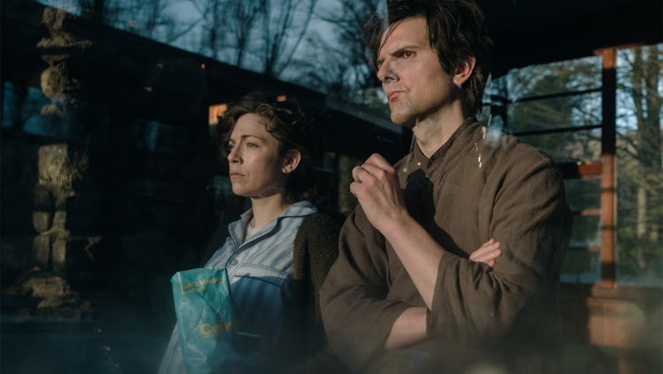 Adam Scott and Jen Tullock in “Severance,” premiering February 18, 2022 on Apple TV+.