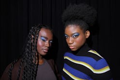 blue eyeshadow at NYFW