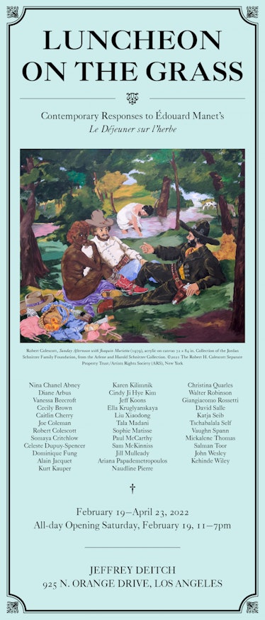A flier for Jeffrey Deitch's "Luncheon on the Grass" exhibition