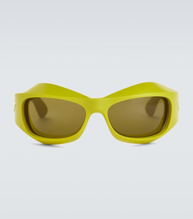 BOTTEGA VENETA Wrap-around acetate sunglasses
