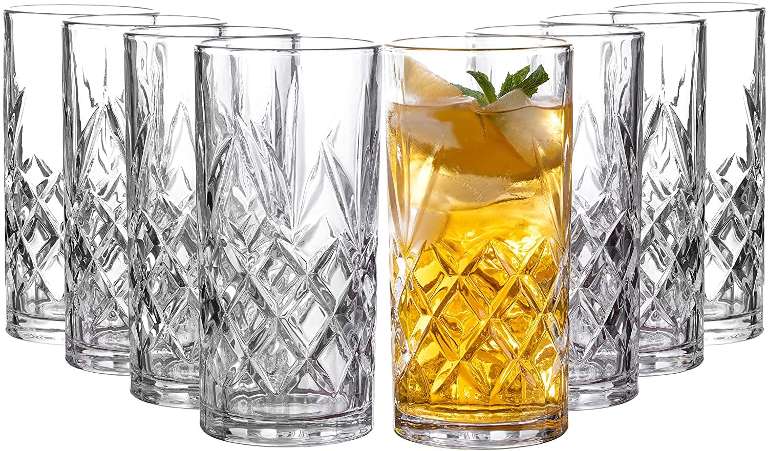 Royalty Art Kinsley Tall Highball Glasses (Set Of 8)