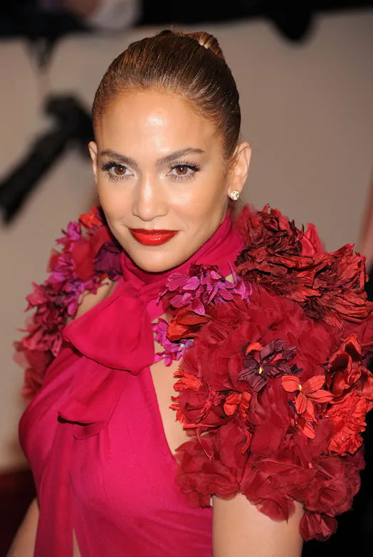 pink dress and red lipstick Lily Aldridge Is About to Make You Believe in the Power of Lip Liner for Red Lipstick