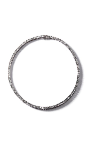 Dorsey's Lab-Grown  White Sapphire Riviere Necklace. 