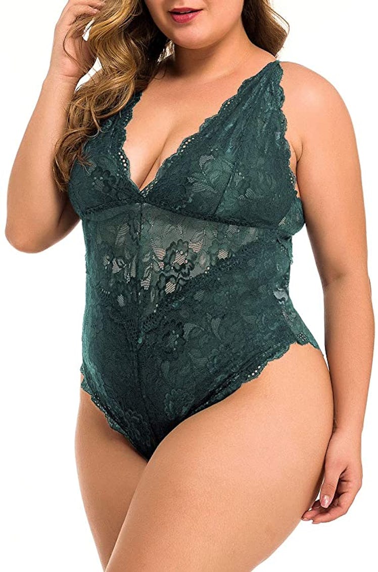 XAKALAKA Plus Size Lace Bodysuit