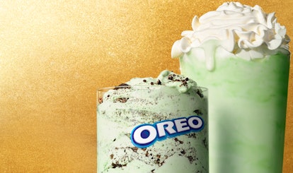 McDonald's shamrock shake and oreo mcflurry