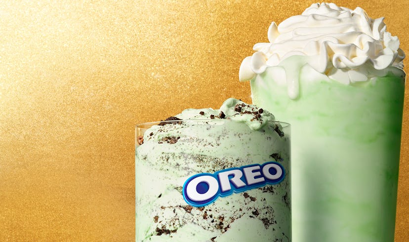 McDonald's shamrock shake and oreo mcflurry