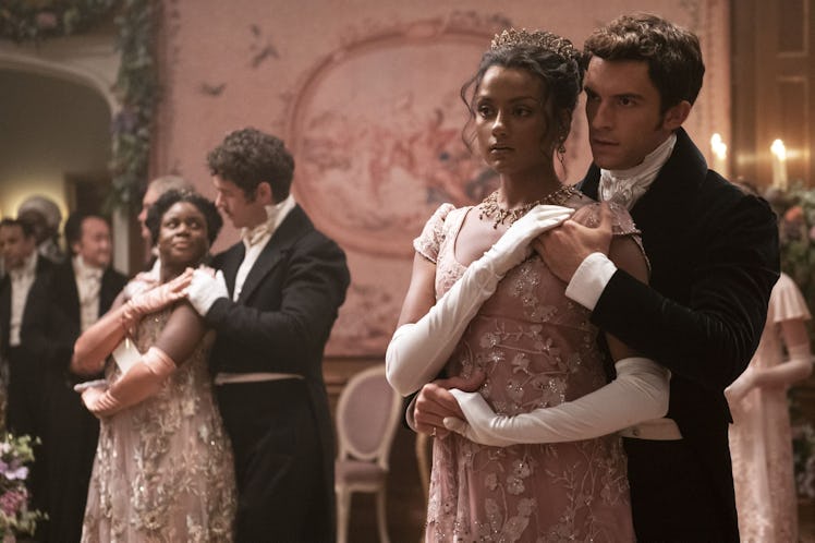 Jonathan Bailey and Simone Ashley in Bridgerton Season 2