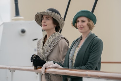 Elizabeth McGovern stars as Cora Grantham and Laura Carmichael as Lady Edith Hexham in DOWNTON ABBEY...