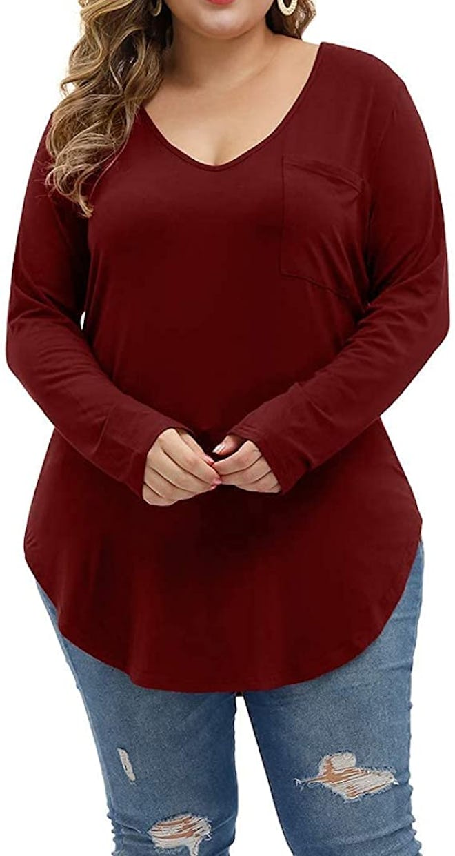 ALLEGRACE Plus Size Long Sleeve Top