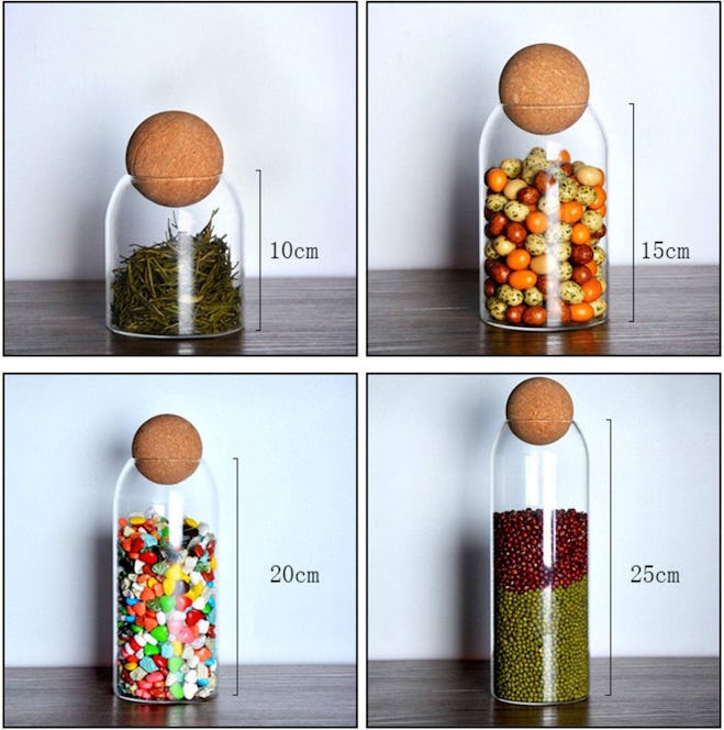 Glass Storage Jar with Cork Lid Ball