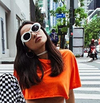 FEISEDY Oval Goggle Sunglasses