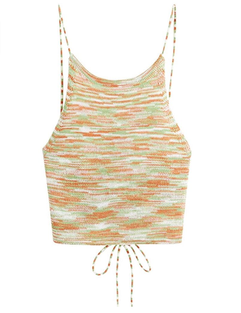 SweatyRocks Criss Cross Backless Knit Camisole