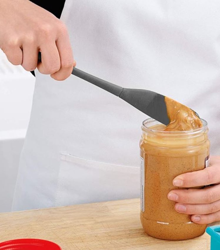 Tovolo Flex-Core All-Silicone Long-Handled Jar Scraper Spatula