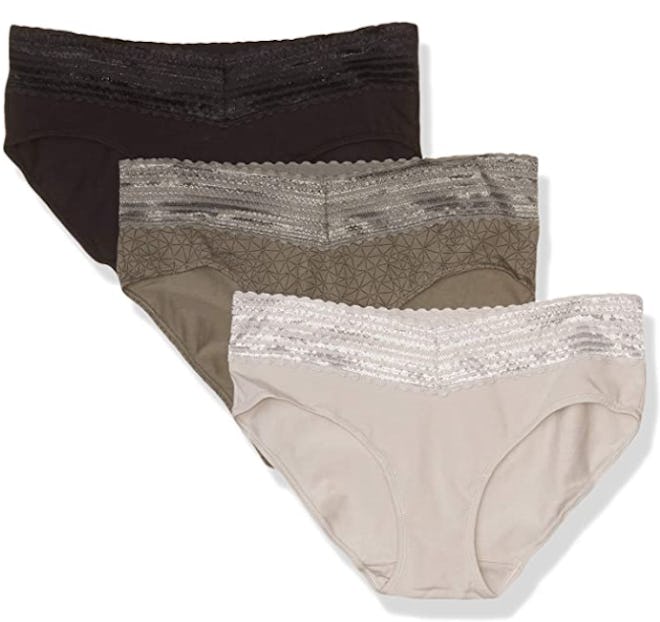 Warner's Blissful Benefits Cotton Stretch Lace Hipster Panties Multipack